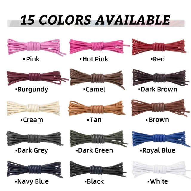 Alt view image 4 of 7 - 3 Pairs Dress Shoe Laces 3/32" Round Waxed Laces(Navy Blue, 39.4") | Polished waxed sheen, tightly woven cotton, secure tie, for oxfords, derbies and chukka boots, 23"-63" sizes and 15 colors