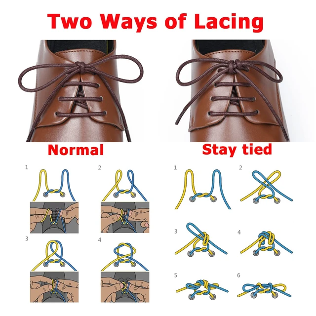 Alt view image 7 of 7 - 3 Pairs Dress Shoe Laces 3/32" Round Waxed Laces(Navy Blue, 39.4") | Polished waxed sheen, tightly woven cotton, secure tie, for oxfords, derbies and chukka boots, 23"-63" sizes and 15 colors