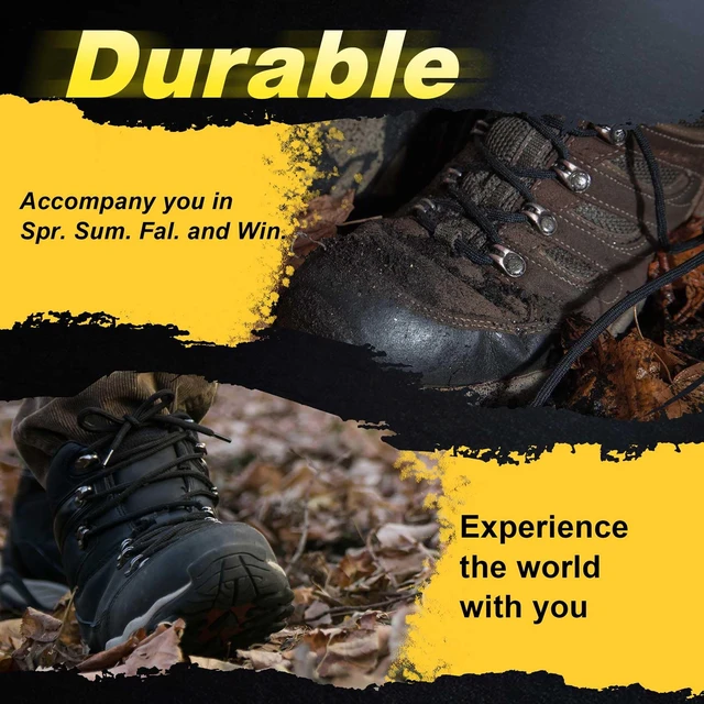 Alt view image 5 of 7 - 63 Inches Round Black Boot Laces, 5/32" Diameter Shoe Laces for Boots, Heavy Duty Work Shoestrings, Hiking Shoelaces for Men or Women (2Pairs-Black-160CM)