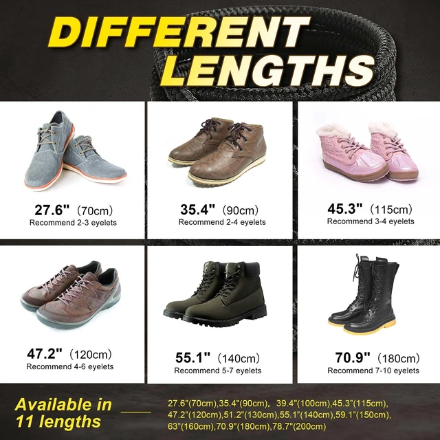 Alt view image 7 of 7 - 63 Inches Round Black Boot Laces, 5/32" Diameter Shoe Laces for Boots, Heavy Duty Work Shoestrings, Hiking Shoelaces for Men or Women (2Pairs-Black-160CM)