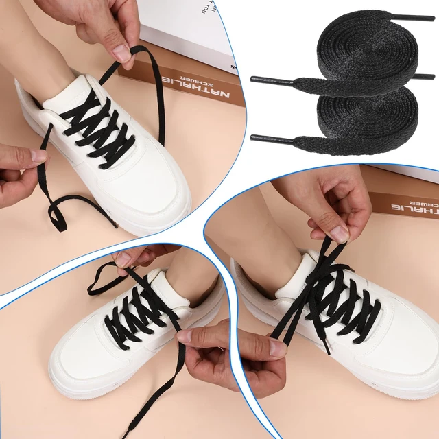 Alt view image 5 of 7 - Shoe Laces for Sneakers, 12 Pairs 47'' Long Flat Shoelaces Black White Shoe Strings for Men Women Canvas Sport Shoes Athletic Running Shoes