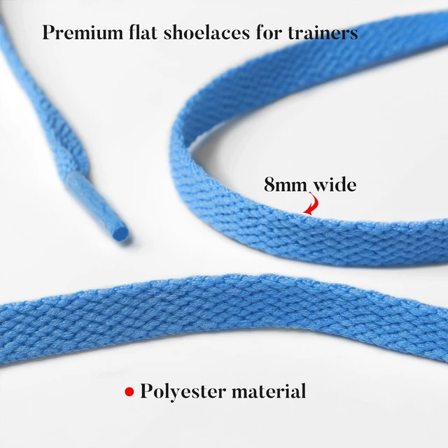 Alt view image 4 of 7 - [2 Pairs Flat Shoe Laces for Sneakers 5/16" Width 30"-72" Length 26 Color Shoelaces Black 72"(182 cm)