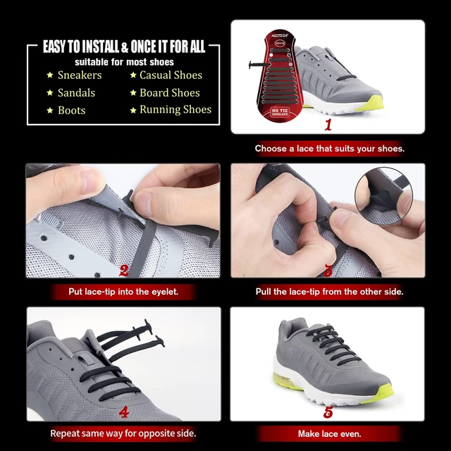 Alt view image 4 of 7 - No Tie Shoelaces for Kids Adults Stretch Elastic Tieless No Tie Shoe Laces