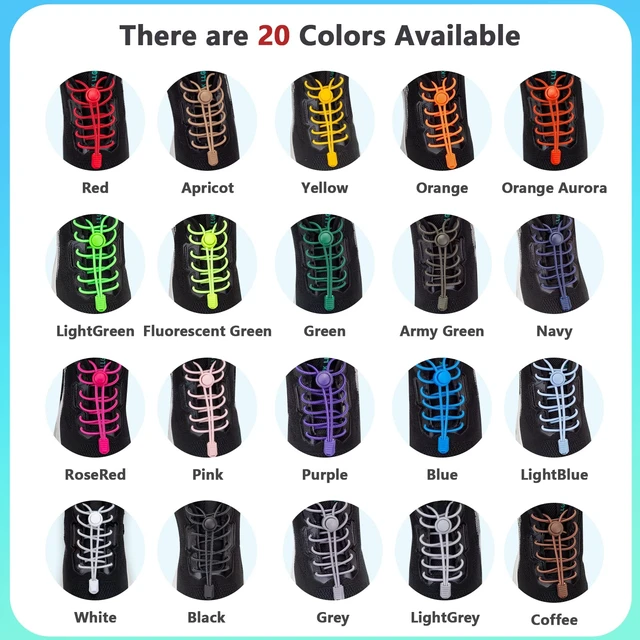 Alt view image 5 of 7 - 5 Pairs no tie shoe laces for adults ,Shoe laces tieless , Elastic shoelace | No tie laces for kids , Elastic shoe laces for adults sneakers, Colorful shoelaces (black+white+blue+pink+green)