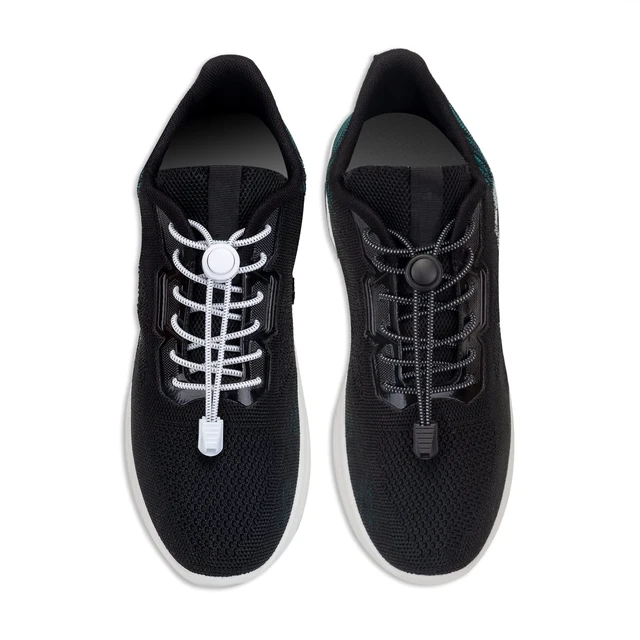 Alt view image 6 of 7 - 5 Pairs no tie shoe laces for adults ,Shoe laces tieless , Elastic shoelace | No tie laces for kids , Elastic shoe laces for adults sneakers, Colorful shoelaces (black+white+blue+pink+green)