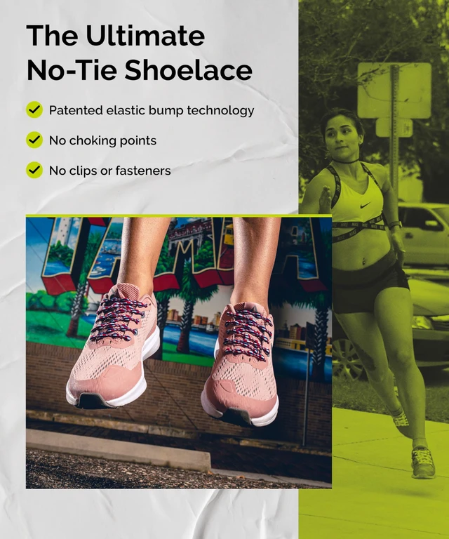 Alt view image 2 of 7 - RUN Elastic Shoe Laces - No Tie Shoelaces for Adults, Jaguar Black | For Adults & Kids, Versatile, Easy-to-Use, All Shoes, No-Tie, Sports Shoes