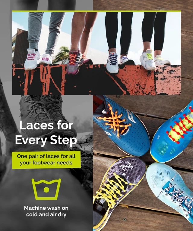 Alt view image 6 of 7 - RUN Elastic Shoe Laces - No Tie Shoelaces for Adults, Jaguar Black | For Adults & Kids, Versatile, Easy-to-Use, All Shoes, No-Tie, Sports Shoes