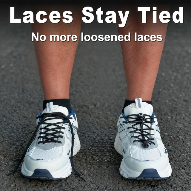 Alt view image 3 of 6 - Elastic Shoe Laces - Quick to Install No Tie Shoelaces for Kids and Adult (Number 018 - Solid Navy)