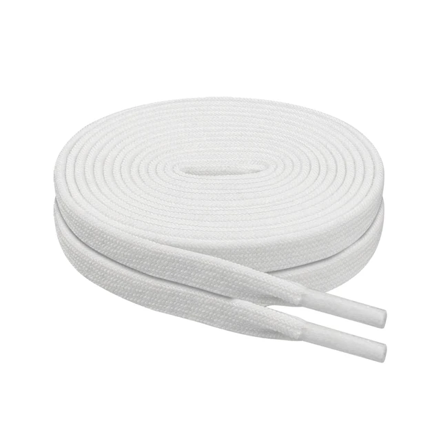 Alt view image 3 of 7 - Shoe Laces for Converse Replacement Shoelaces Strings | 8MM Elastic Flat Stretchy Bungee No Tie Laces | Color: White | Size: 58Inch