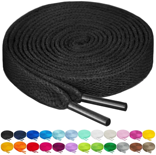 Main image of Shoelaces in 27 Colors Flat 5/16" Shoe Laces in 4 Different Lengths (56" (142cm), Black)