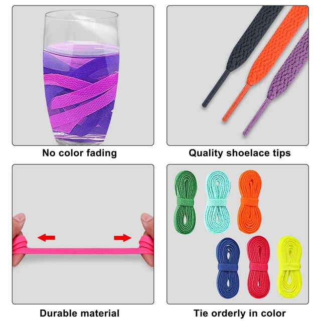 Alt view image 3 of 7 - 40 Pairs Colored Shoe laces 24 inches Flat Shoelaces Shoestrings | 40 Colors Flat Shoelaces Multipack Shoe Strings for Sneakers Skate Sport Shoes Boots, bright and stylish
