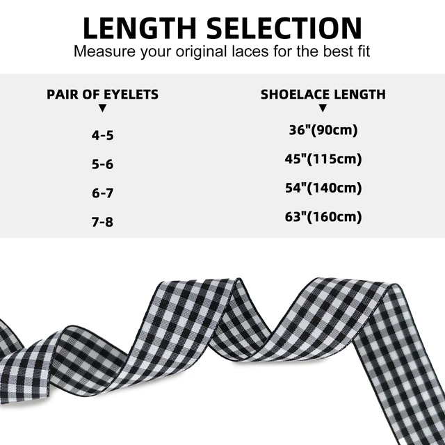 Alt view image 5 of 7 - 2 Pairs 25mm Gingham Ribbon Shoelaces (Red,36"/90cm) | 1" Wide Checkered Plaid Shoe Strings, Cute Fun Fancy Cool Replacement Laces for Women Girls Sneakers