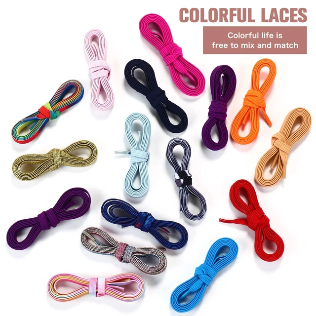 Alt view image 5 of 7 - Elastic No Tie Shoelaces for Kids Adults Tieless Stretch Shoe Laces | Magnetic Stretchy Shoe Strings for Sneakers with Lock, Easy On & Off , Flat Elastic Shoe Laces for Men, Women, Elderly