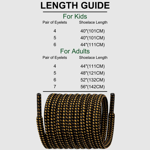 Alt view image 6 of 6 - Shoe Laces for Merrell Replacement Shoelaces Strings | 2 Pairs | 4.5MM Round Laces | Material: Polyester | Color: Black&YellowCombo | Size: 48Inch
