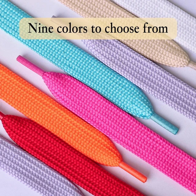 Alt view image 2 of 7 - 2 Paris Fat Shoe Laces for Sneakers, 5/8" Wide Flat Athletic Shoelaces, Black + White 45 inch(115cm)