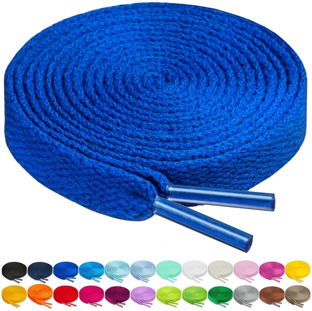Main image of Shoelaces in 27 Colors Flat 5/16" Shoe Laces in 4 Different Lengths (45.5" (115cm), Blue)