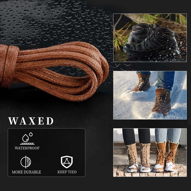 Alt view image 7 of 7 - 2 Pair 32" Waxed Round 1/8" Thin Black Dress Shoe Laces for Men Women | 2.5mm 80cm Black Shoe Laces for Oxford Brogues Derby, Shoe Strings for Ankle Desert Boots, Formal Business Dress Shoelaces