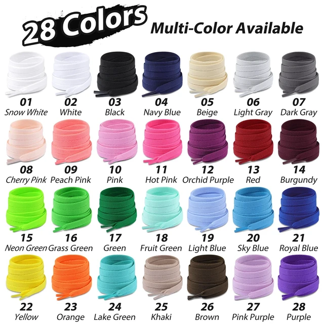 Alt view image 5 of 7 - 2 Pair Upgrade Tight Weave Flat Shoe Laces for Sneakers 28 Colors 5/16" Wide Replacement Shoelaces for Adults and Kids (Lake Green, 140 cm)
