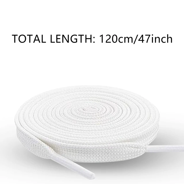 Alt view image 2 of 5 - White Flat Shoe Laces, Sturdy Polyester with Anti-Break Tips, Suitable for Sneaker, Hat Strings, Pants Strings, and Bags, 120cm/47inch