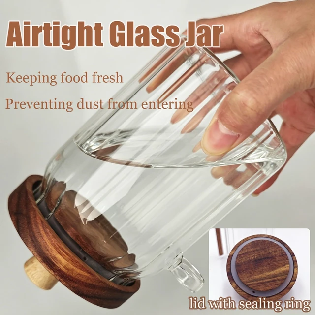 Alt view image 4 of 6 - 13 OZ Glass Jar with Lid and Spoon Airtight Glass Sugar Container Wide Mouth Clear Glass Coffee Storage Canister for Food Tea