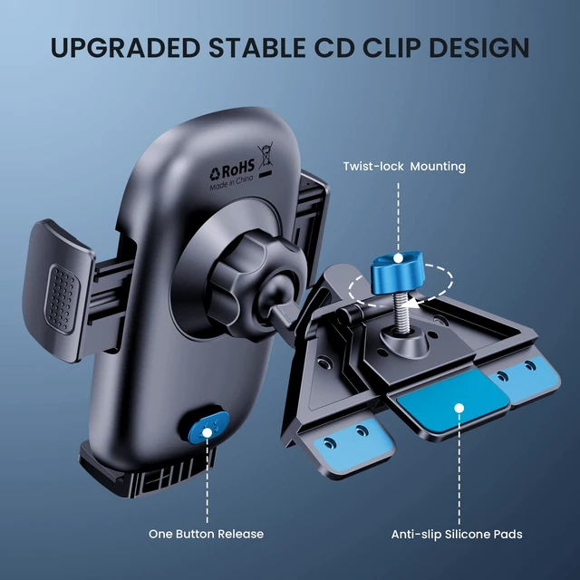 Alt view image 2 of 7 - Phone Mount for Car Phone Holder Mount Upgraded Metal CD Slot Phone Holder Car Cell Phone Holder Thick Cases Friendly iPhone Holder for Car Mount for CD Player Fit for All iPhone Smartphone