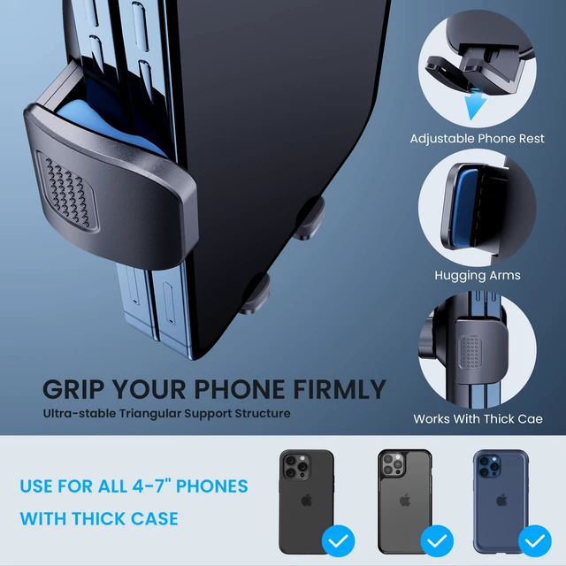 Alt view image 5 of 7 - Phone Mount for Car Phone Holder Mount Upgraded Metal CD Slot Phone Holder Car Cell Phone Holder Thick Cases Friendly iPhone Holder for Car Mount for CD Player Fit for All iPhone Smartphone