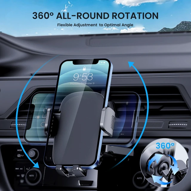 Alt view image 7 of 7 - Phone Mount for Car Phone Holder Mount Upgraded Metal CD Slot Phone Holder Car Cell Phone Holder Thick Cases Friendly iPhone Holder for Car Mount for CD Player Fit for All iPhone Smartphone