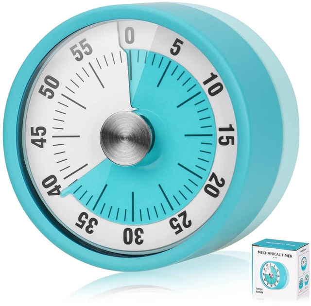 Main image of Timer, 60-Minute Visual Timer for Kids & Adults, Wind Up Timer with Magnetic Backing, Loud Ring Timers for Classroom, Study, Cooking, Exercise