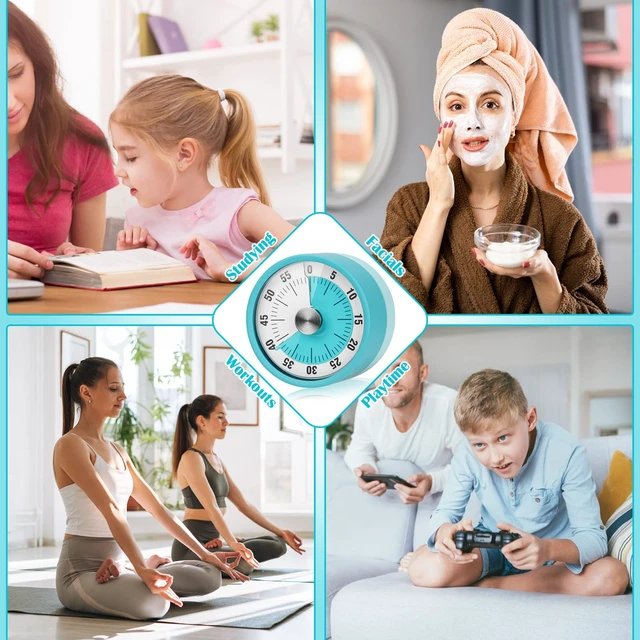 Alt view image 7 of 7 - Timer, 60-Minute Visual Timer for Kids & Adults, Wind Up Timer with Magnetic Backing, Loud Ring Timers for Classroom, Study, Cooking, Exercise