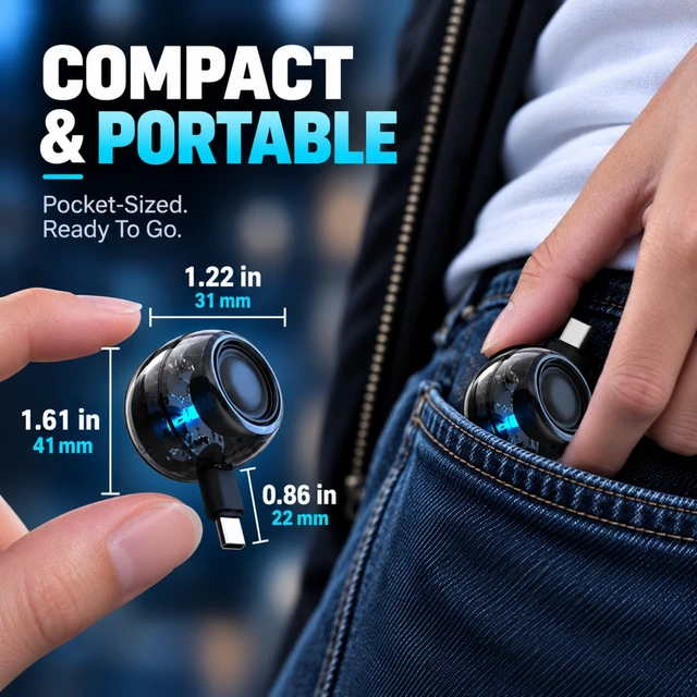 Alt view image 3 of 7 - Mini Speaker, Type-C Phone Amplifier No Charging Needed | Portable Aux Speaker Plug & Play for Cell Phone Laptop Tablet,Easy to Use Cool Gadgets Gifts for Seniors Elder Parents