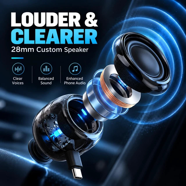 Alt view image 5 of 7 - Mini Speaker, Type-C Phone Amplifier No Charging Needed | Portable Aux Speaker Plug & Play for Cell Phone Laptop Tablet,Easy to Use Cool Gadgets Gifts for Seniors Elder Parents