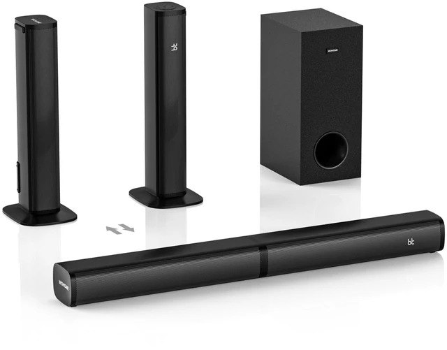 Main image of 2.1 Sound Bar for Smart TV with Built-in Subwoofer, 6 Levels Voice Enhancement, 15 Inches Small TV Soundbar Speakers with Bluetooth 5.3/ARC/Optical/AUX/USB Connection, 3 EQ Modes, Wall Mount