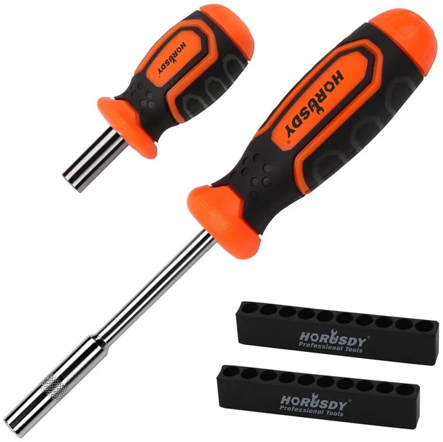 Main image of 23pc 1/4" Ultra Low Profile Mini Ratchet Screwdriver Set Tamper Resistant Star Bits, 90 Degree Right Angle Offset Reversible Drive Handle, High Torque Close Quarters Tool with Multi Hex Bits
