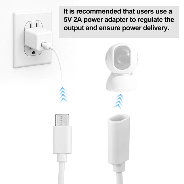 Alt view image 5 of 7 - 6m/20ft USB C Extension Cable Compatible with iPhone 16/15 | USB C Male to Female Extender Cord with Clips & Waterproof Case For Pan-Tilt Indoor Cam 2024 Release Mag-Safe Charger