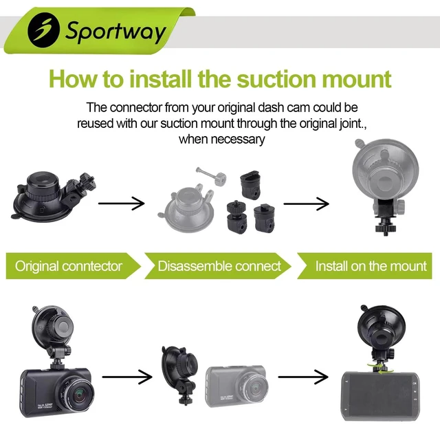 Alt view image 3 of 6 - S501 Suction Dash Cam Mount (5th Gen) Secure Adjustable View | for CHORTAU OldShark NIUTA Boogiio ORSKEY Abask ... 90% Car Dash Cameras