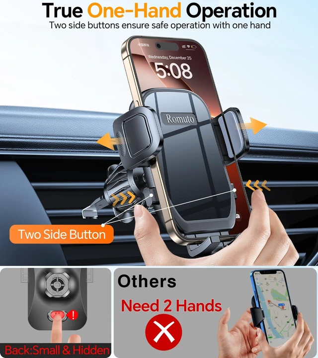 Alt view image 4 of 6 - Holder MountWindshield+Vent+Dash Suction Cup Phone Holders for Your Car Phone Mount, Cell Phone Car Mount for Truck Stand Dashboard car Mount for iPhone 16 15 Pro Max (Silicone Black)