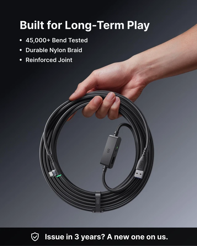 Alt view image 5 of 7 - 16ft VR Link Cable with Separate Charging Port, USB 3.0 to USB C Cable | USB 3.0 High Speed & Charging, Compatible for Virtual Reality Headset, Meta Quest 3S, Quest Pro, Pico 4, Steam VR, Gaming PC