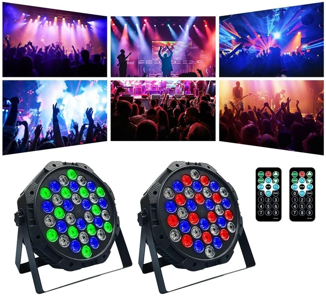 Main image of 2-Packs 36LED Par Lights DJ Stage Light RGB | Sound Activated Control led stage DMX lights Uplighting for Wedding Party Club Christmas Lighting Apparatus