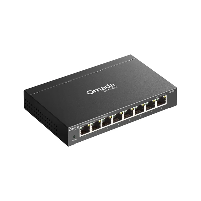 Alt view image 6 of 7 - ES208G, 8 Port Gigabit Easy Managed Switch | VLAN, Auto Loop Prevention, IGMP Snooping, Fanless, Managed by Omada, Durable Metal w/Shielded Ports