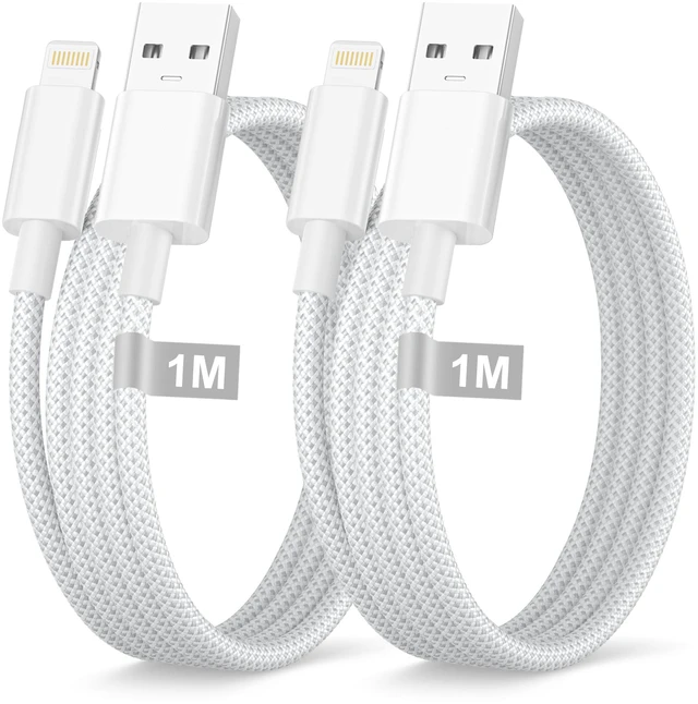 Main image of Cable 3ft 2pack, Apple MFi Certified iPhone Charger Cord Lead Nylon Braided Car Fast Charging Lightning Cable Apple Charging Cord for iPhone 14 13 12 11 Pro Max XS X 8 7Plus 6 SE iPad
