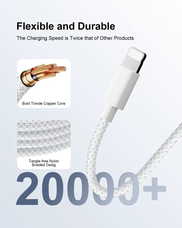 Alt view image 3 of 7 - Cable 3ft 2pack, Apple MFi Certified iPhone Charger Cord Lead Nylon Braided Car Fast Charging Lightning Cable Apple Charging Cord for iPhone 14 13 12 11 Pro Max XS X 8 7Plus 6 SE iPad