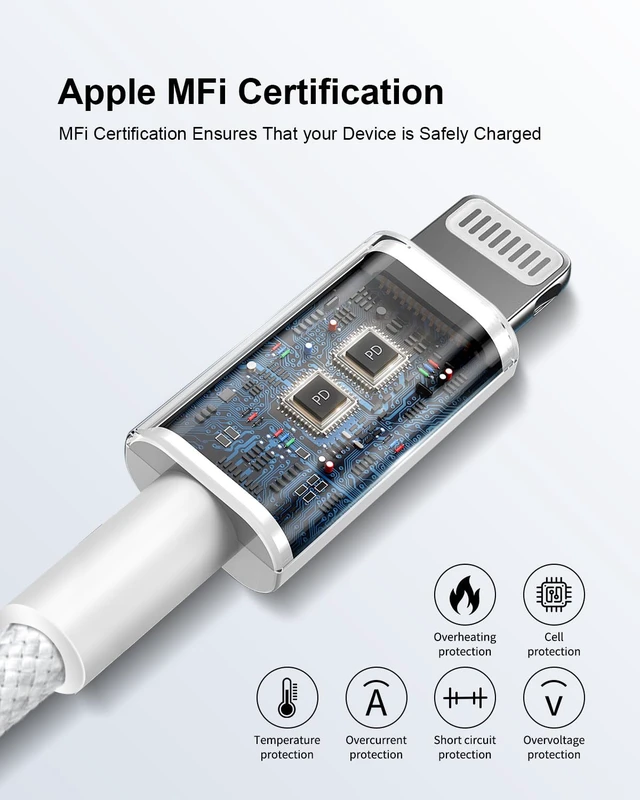 Alt view image 5 of 7 - Cable 3ft 2pack, Apple MFi Certified iPhone Charger Cord Lead Nylon Braided Car Fast Charging Lightning Cable Apple Charging Cord for iPhone 14 13 12 11 Pro Max XS X 8 7Plus 6 SE iPad