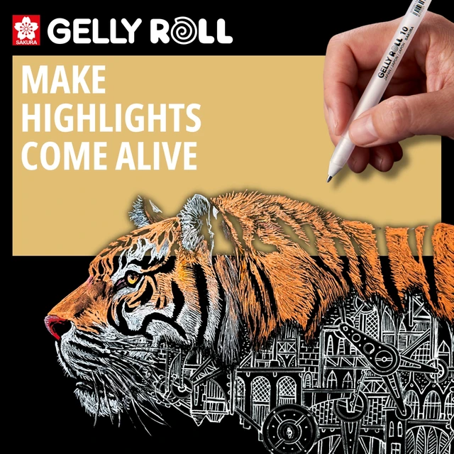 Alt view image 6 of 6 - Gelly Roll Classic White Gel Pen Set, Assorted Sizes, 3 Pack