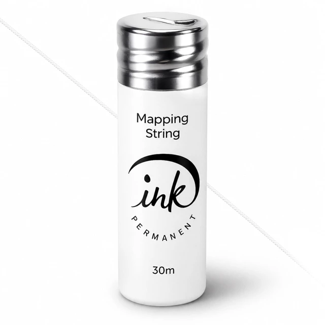 Main image of Brow Mapping String, Eyebrow Thread for Microblading (White) | 100 ft white pre-inked mapping thread helps mark clean brow guide lines for shaping, symmetry checks, PMU and microblading.