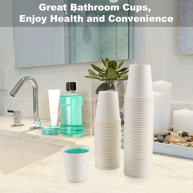 Alt view image 2 of 6 - Small Paper Bath Cups - 3 Oz Mouthwash & Rinse Cups