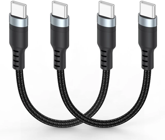 Main image of USB C to USB C Cable 3 inch 2Pack, 60W PD Fast Charging Type-C Cord | USBC 2.0 480Mbps Data Transfer Braided Compatible with Travel Power Bank, iphone17/16/15, Galaxy, Google Pixel, iPod Pro, SSD
