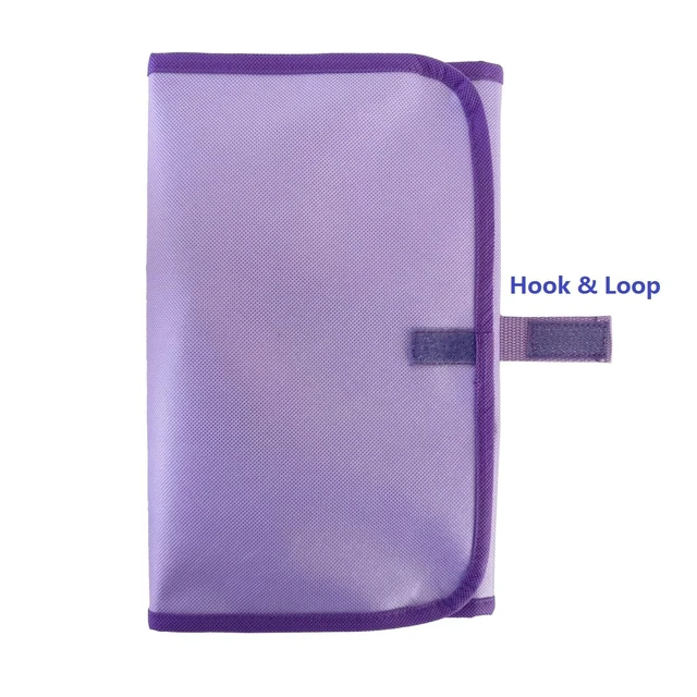 Alt view image 4 of 7 - Travel Foldable Jewelry Rolls Bag Hanging Jewelry Organizer with 9 Zippered Clear Pockets Storage Pouch with Rotatable Hanger (PURPLE)