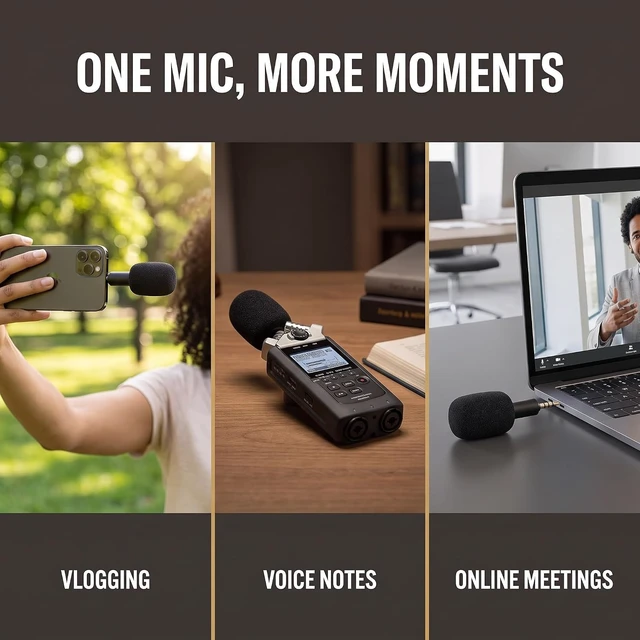 Alt view image 4 of 4 - Mini Portable Microphone Jack 3.5mm Aux 4 Pole/ 3 Pole Karaoke Mic for Recorder Mobile Phone Smart Phone Computer Laptop, Multipurpose Condenser Microphones, Condenser Microphones