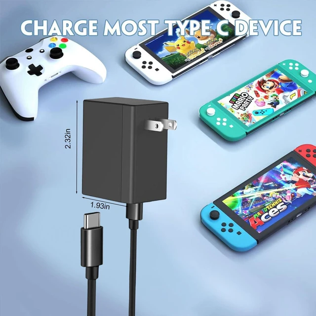 Alt view image 6 of 7 - Nintendo Switch,USB-C Fast Wall Charging Block | Wall & Travel Charger Adapter with 6ft Cable for Switch,Steam,ROG Ally