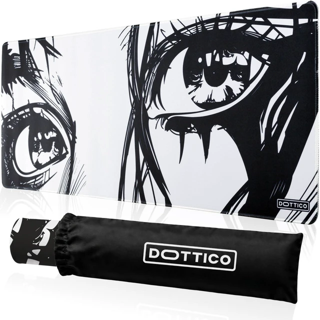 Main image of XL Anime Eyes Mouse Pad Large Manga Girl Desk Mat 31.5x11.8 Non-Slip, Water-Resistant, Stitched Edges Aesthetic Japanese Gaming Mat